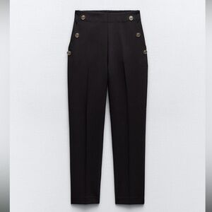 Zara - Buttoned Straight Leg Pants